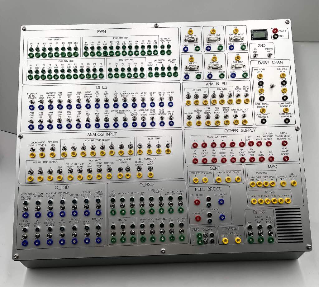 Electronic test bench, test bench design, custom test bench, test bench manufacturing, wiring test bench, electrical harness test bench, cable harness test bench, automated test bench, test bench development, test bench integration, industrial test bench, functional testing for electronic boards, test bench for electronic boards, test bench for connectors, electrical test solutions, custom industrial test bench, electronic testing system, test bench software, product validation test bench, automated end-of-line testing
